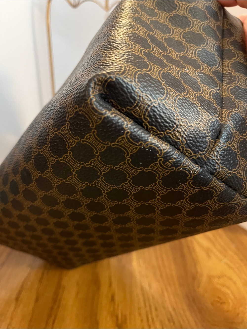 CELINE Brown Patterned Bag with Gold Accents - Picture 6 of 14